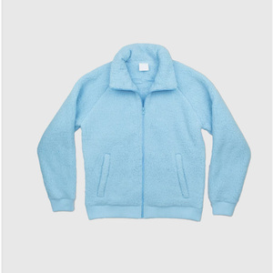 Wholesale Women's Fleece <b>Jacket</b> Solid Color Full Sleeve Zipper Closure Stand Collar Regular Length Autumn Wear - Product Image 5