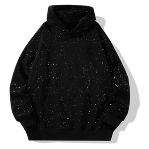Sudadera con Capucha Extra Grande para Hombre, Diseño de Puntos Negros, Informal, Tejida, de Poliéster, Corte Regular, Estilo Otoñal - Product Image 4