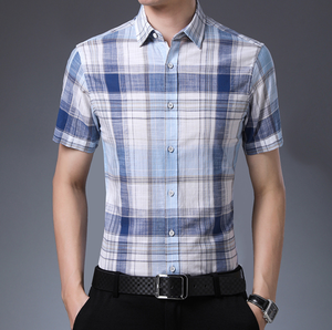 Chemise homme premium anti-rides coupe ajustée – Manches courtes, style business décontracté, rayée, tissu infroissable, nouveau style - Product Image 3