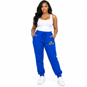 Joggers personnalisés Sigma Gamma Rho pour femmes, pantalons de survêtement athlétiques de sororité grecque, pantalons de sport décontractés en molleton, logo personnalisé, vente en gros - Product Image 1