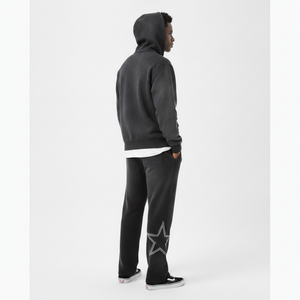 Unisex Hooded Tracksuit Set Custom Printed Solid Rhinestone Logo Full <b>Zip</b> <b>Sweatshirt</b> Loose Fit Sweatpants Streetwear Winter Wear - Product Image 6