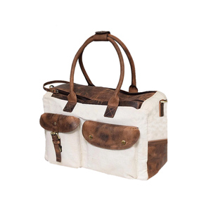 Heavy Duty Canvas Luggage Bag Spacious <b>Travel</b> Duffle <b>Holdall</b> with Multiple Compartments Strong Handles and Adjustable Strap - Product Image 4