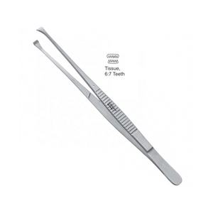 Fabricación directa de fábrica al por mayor precio IRIS FORCEPS (1x2 dientes, fórceps de apósito de acero inoxidable medio curvo quirúrgico - Product Image 5