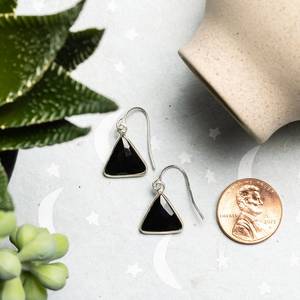 Sterling Silver Black Onyx Triangle Drop <b>Earrings</b> Wholesale Geometric Statement Jewelry for Women's Wedding Engagement Party - Product Image 6