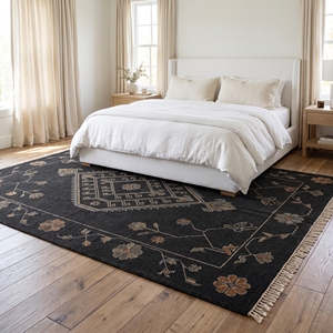 Tapis en laine tufté tribal fait main en gros, motif géométrique floral personnalisé pour la décoration intérieure moderne - Product Image 4