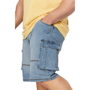 ชุดเดรสยีนส์ขาสั้นผู้ชายไซส์ใหญ่ ระบายอากาศได้ดี ใส่สบายๆ สำหรับฤดูร้อน ทรงขากว้าง สามารถปรับแต่งได้ ขายส่ง - Product Image 4