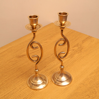 Ensemble de chandeliers en laiton style vintage, supports décoratifs pour bougies coniques, décoration d'intérieur, chandeliers en métal durables