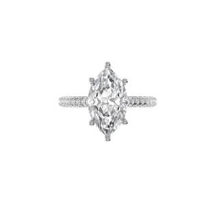 Anillo Étnico con Diamante Cultivado en Laboratorio, Corte Marquesa, Plata de Ley 925, Oro de 9K, 14K, 18K, Joyería de Compromiso y Boda para Mujer - Product Image 3