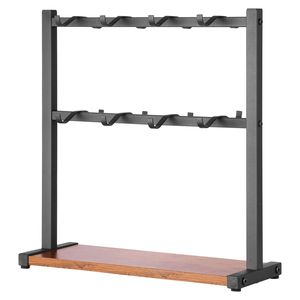 Portabicchieri da Caffè a 16 Ganci, Base di Stoccaggio a 2 Livelli in Acciaio al Carbonio e Legno, Porta Tazze da Caffè da Bancone, Organizzatore da Parete per Chiavi e Posta - Product Image 1