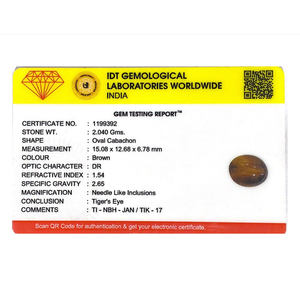 Natural Tiger Eye Loose Gemstone 10.2 Carat Calibrated for Fine Jewelry - Product Image 4