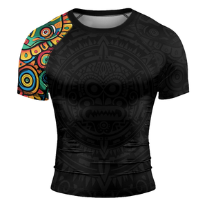 Customized Heat-Transfer Printed 100% Polyester MMA BJJ Rash Guards Short Compression Fit Gym Training Anti-Bacterial Anti-UV - Product Image 5