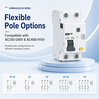 Disjoncteur différentiel CDB6HLES-63 1P+N 2P 3P 3P+N 4P 1A-63A 230V 400V 10kA 10-300mA Type A Courbes AC B C D Rail DIN
