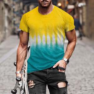 T-Shirts for Men Summer Casual Short Sleeve Tie Dye Graphic Tees Loose Fit Workout Crew Neck Pullover Tops 100% Cotton 180 GSM - Product Image 6