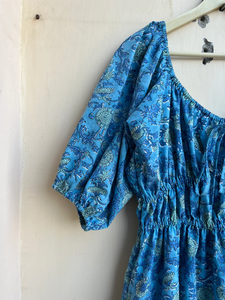 ชุดเดรสผ้าฝ้ายคอวีทรงหวานสำหรับผู้หญิง ชุดเดรสลำลองลายดอกไม้ ชุดเดรสยาวแบบลำลองสำหรับผู้หญิง - Product Image 5