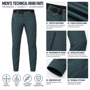 Pantalons de randonnée extensibles pour hommes, personnalisés en gros, légers, résistants à l'eau, pour le trekking en plein air, OEM, marque privée Blimpex INT - Product Image 5