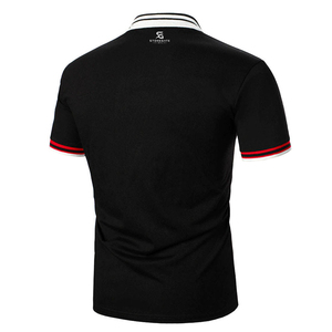 Camiseta de golf informal transpirable de manga corta para hombre, de algodón premium, fabricante OEM, MOQ bajo, polos de color sólido. - Product Image 3