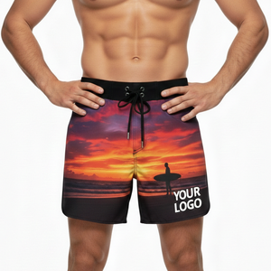 Sublimation Printed Casual Quick Dry Breathable Elastic Waist Swimming Beach Shorts Fitness Swimwear Boardshorts Swim <b>Trunks</b> <b>Men</b> - Product Image 4
