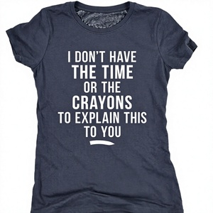 Je n'ai ni le temps ni les crayons pour vous expliquer ça. T-shirt en coton à manches courtes pour hommes, chemise décontractée à col rond en jersey imprimé - Product Image 4