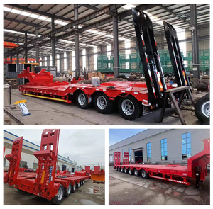 High Quality Heavy Duty Low Bed <b>Trailer</b> 3 Axle Hydraulic Lowboy <b>Trailer</b> for Excavator Bulldozer Transport for Bulk for Sale - Product Image 5