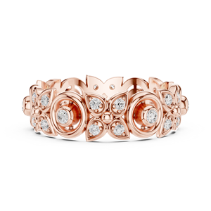 Anillo floral de oro rosa para mujer, anillo de boda con flor de cristal, regalo de joyería de moda de lujo para aniversario - Product Image 5