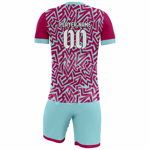 Fabricant d'uniformes de football 100% polyester sur mesure, ensemble de maillots de football, fournisseur de vêtements d'équipe OEM ODM, respirant, séchage rapide, été - Product Image 3