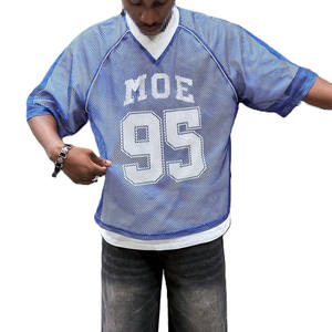 Maillot de football américain tendance coupe ample et respirante en maille, logo personnalisé, fournisseur OEM en gros pour streetwear - Product Image 2