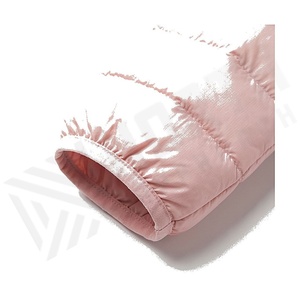 Hooded Quilted Waterproof <b>Bubble</b> Jacket Black Full Sleeve Winter Windproof Cotton Shell Knitted Fabric Polyester Filling Stand - Product Image 6