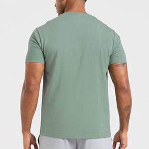 Fabricants de t-shirts OEM, t-shirts personnalisés pour hommes en coton 100% avec logo sur le devant, manches courtes, col rond, décontractés, respirants, à séchage rapide, pour le fitness - Product Image 2