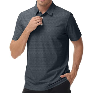 Camisa de Golf de Alto Rendimiento para Hombre, con Botones al Frente, Manga Corta, Ligera, de Secado Rápido, 87% Poliéster, 13% Elastano - Product Image 1