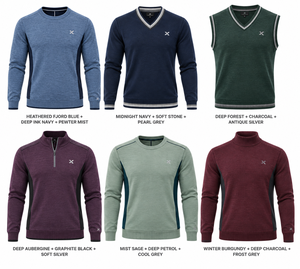 Golf Sweaters, Pullovers & Knitted <b>Layers</b> Golf Clothing | Blue Six Color Variations | OEM ODM Manufacturer | X Sports City | - Product Image 5