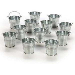 Cubos de metal galvanizado de la más alta calidad con asas de cobre para centros de mesa de boda y macetas decorativas para el hogar al mejor precio - Product Image 4