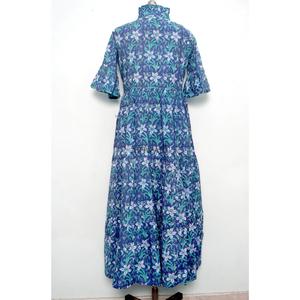 เดรสยาวผ้าฝ้ายแท้ 100% สำหรับผู้หญิง ลายพิมพ์ดอกไม้แบบอินเดีย ทำมือ แขนยาว น่ารัก สบายๆ เหมาะสำหรับใส่กลางคืน เรียบง่าย - Product Image 6