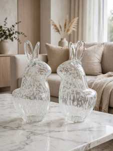 Rabbit Crystal Glass <b>Tall</b> Tabletop <b>Vase</b> Hand Painted Contemporary Decorative Flower <b>Vase</b> for Home Wedding Uttar Pradesh SHRI - Product Image 1