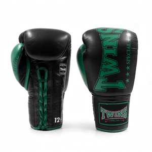 Dernier modèle, vente en gros, gants de boxe personnalisés de couleur blanche, en cuir de vache véritable, à lacets, pour l'entraînement et le sparring, MMA, Muay Thai - Product Image 3