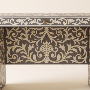 Elegante Mesa Consola con Incrustaciones de Hueso, Ecológica, de Alta Calidad, Personalizable, Mueble Decorativo Moderno para Sala de Estar, Hecho a Mano con Detalles - Product Image 5