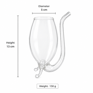 Vaso de Cóctel de Vidrio Borosilicato Transparente con Patas y Pajita, Copa de Vino Creativa Reutilizable, Apta para Lavavajillas, Vajilla de Bar para Fiestas - Product Image 1