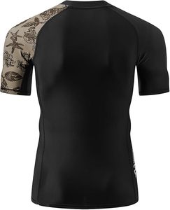 Camiseta de Manga Corta Blanca Unisex Personalizada, Antibacteriana, con Estampado por Sublimación, Hecha de Nailon y Elastano para Surf y Natación - Product Image 6