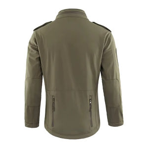 Veste Softshell d'hiver à capuche pour homme, imperméable, à fermeture éclair, avec protection solaire, séchage rapide, sans coutures, logo frontal, vente en gros - Product Image 6