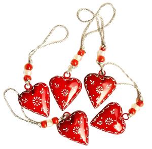 Decoraciones colgantes en forma de corazón de Navidad/adornos colgantes de árbol de Navidad/adorno colgante de pared de Navidad en forma de corazón para árbol - Product Image 1