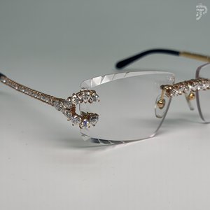 Gafas de sol unisex con diseño hip hop, montura de lujo con diamantes incrustados, corte de corazón, diamante VVS y moissanita. - Product Image 2