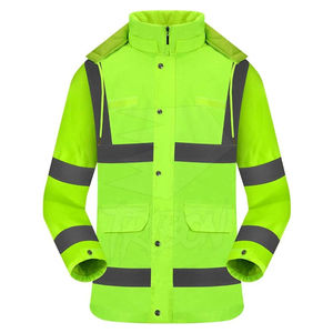 Vestes en polyester imperméables à haute visibilité personnalisées pour l'hiver avec bandes réfléchissantes pour vêtements de travail de sécurité - Product Image 1