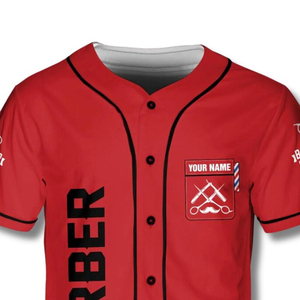Nouvelle Arrivée - Vêtements de Travail pour Barbiers de Haute Qualité - Logo Personnalisé - Sublimation - T-Shirt Respirant - Blouse Lavable - Style Maillot de Baseball - Product Image 5