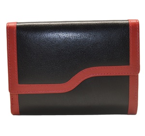 Cartera Trifold Unisex de Cuero PU Negra con Ribete Rojo, Cierre de Broche, Estilo Minimalista para Uso Diario - Product Image 3