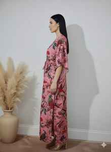 Vestido Kaftan Maxi Premium para Mujer, Elegante, de Algodón Ligero con Estampado Floral, para la Playa y Vacaciones, También para Chicas - Product Image 3