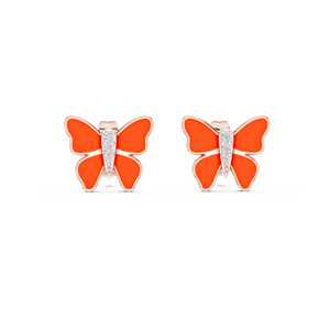 Juego de pendientes de diamantes cultivados en laboratorio HARMONY WINGS, engastados en oro rosa de 18 quilates, para mujer, para compromiso, boda, fiesta, regalo de San Valentín, uso diario - Product Image 2