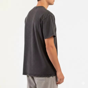 เสื้อยืดคอตตอนฟอกสีทรงโอเวอร์ไซส์ พิมพ์โลโก้ตามสั่ง สำหรับผู้ชาย คอกลม เสื้อยืดเปล่า ขายส่ง ทรงปกติ แขนสั้น - Product Image 3