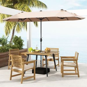Table de repas d'extérieur moderne pour 4 personnes, en bois d'acacia et structure en aluminium, meubles de patio, de jardin et de bord de piscine - Product Image 2