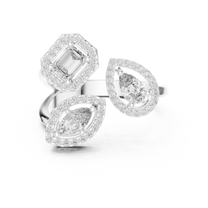 แหวนเพชรธรรมชาติ VVS D 4CT คุณภาพสูงของมาร์เวลพร้อมหินโมอิสซานไนต์กลาง - Product Image 3