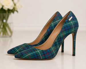Fashion Women Tartan Stiletto Heels | <b>Pointed</b> Toe Plaid Pumps | Wholesale Ladies High Heels Custom Brand Logos Custom Tartan - Product Image 2