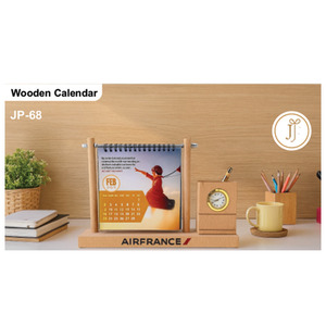 Calendario de Mesa de Madera Ecológico Personalizado con Portaplumas para el Día de la Madre y Halloween - Product Image 1